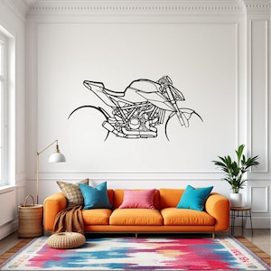 Metal Motorcycle Wall Decor - Perfect Gift for Motorcycle Enthusiasts, Unique and Durable Design for Home or Garage Decoration