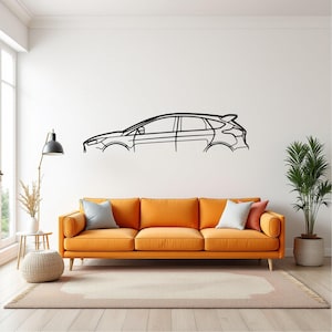 Focus RS Car Silhouette Wall Art, Metal Car Wall Decor, Gift For Car Lovers, Car Gift For Him, Car Guy Gift