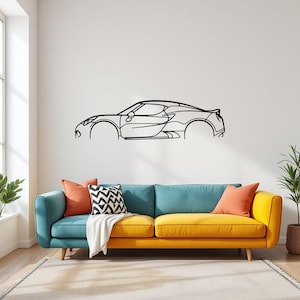 Alfa 4C Car  Wall Art, Metal Car Wall Decor, Gift For Car Lovers, Car Gift For Him, Car Guy Gift