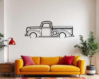 Cuadro metálico para pared con diseño de Ford F100 de 1940, regalo único para amantes de los coches, decoración para garaje (para él), regalo para entusiastas del automovilismo, decoración de coches para hombres, regalo de Navidad.