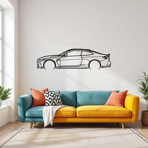 M4 CSL G82 Detailed Car Silhouette Wall Art, Metal Car Wall Decor, Gift For Car Lovers, Car Gift For Him, Car Guy Gift
