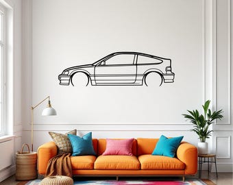 CRX 1990 Detailed Car Silhouette Wall Art, Metal Car Wall Decor, Gift For Car Lovers, Car Gift For Him, Car Guy Gift