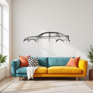 ISF Car Silhouette Wall Art, Metal Car Wall Decor, Gift For Car Lovers, Car Gift For Him, Car Guy Gift