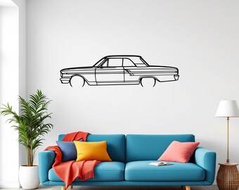 Cuadro metálico de pared con la imagen de un Fairlane Coupé de 1964, regalo único para amantes de los coches, decoración para el garaje (para él), regalo para entusiastas del automovilismo, regalo de Navidad.