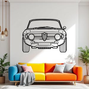 Metal Car Decor Wall Art, Unique Valentine&#39;s Day Gift for Car Lovers, Modern Automotive Decor for Him, Garage or Office Gifts