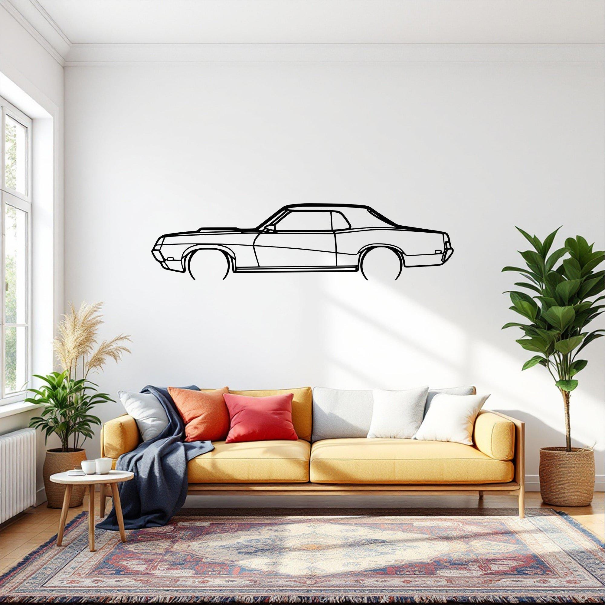 Cougar 428 1969 Detailed Car Silhouette Wall Art, Metal Car Wall Decor, Gift For Car Lovers, Car Gift For Him, Car Guy Gift