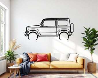 Jimny 2020 Detailed Car Decor Wall Art, Metal Car Wall Decor, Gift For Car Lovers, Car Gift For Him, Car Guy Gift