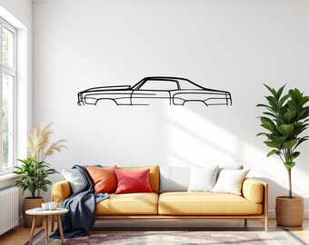 Monte Carlo 1971 Auto-Dekor-Wandkunst, Metallauto-Wanddekor, Geschenk für Auto-Liebhaber, Auto-Geschenk für ihn, Auto-Typgeschenk