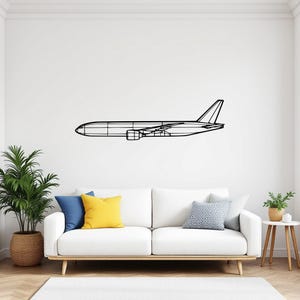 Arte de pared de metal de avión 777F, regalo de piloto, regalo de aviación, arte de pared de avión, decoración de aviación, arte de pared de metal,