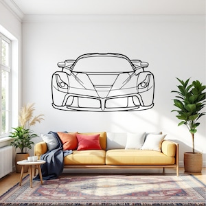 La Front Car Silhouette Wall Art, Metal Car Wall Decor, Gift For Car Lovers, Car Gift For Him, Car Guy Gift