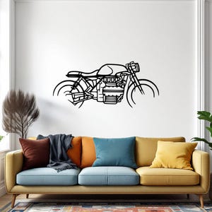 Metal Motorcycle Wall Decor - Perfect Gift for Motorcycle Enthusiasts, Unique and Durable Design for Home or Garage Decoration