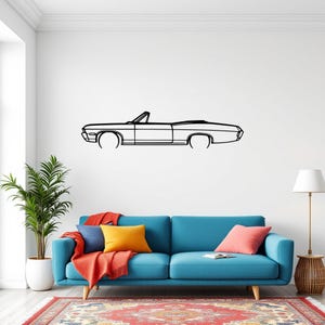 Impala 307 Convertible Detailed Car Silhouette Wall Art, Metal Car Wall Decor, Gift For Car Lovers, Car Gift For Him, Car Guy Gift