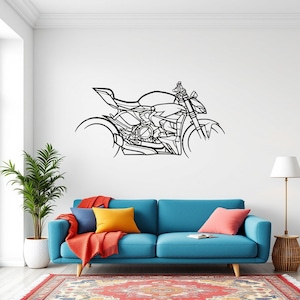 Metal Motorcycle Wall Decor - Perfect Gift for Motorcycle Enthusiasts, Unique and Durable Design for Home or Garage Decoration