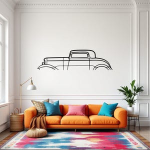 3 Window 1932 Classic Car  Wall Art, Metal Car Wall Decor, Gift For Car Lovers, Car Gift For Him, Car Guy Gift