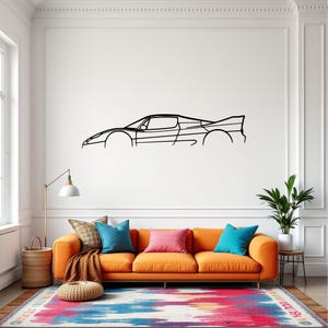 F50 Car Silhouette Wall Art, Metal Car Wall Decor, Gift For Car Lovers, Car Gift For Him, Car Guy Gift