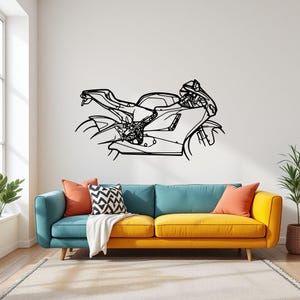 Metal Motorcycle Wall Decor - Perfect Gift for Motorcycle Enthusiasts, Unique and Durable Design for Home or Garage Decoration