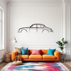 J Mark 2 Car Silhouette Wall Art, Metal Car Wall Decor, Gift For Car Lovers, Car Gift For Him, Car Guy Gift