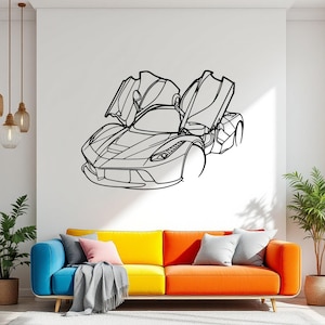 La Angle Car Silhouette Wall Art, Metal Car Wall Decor, Gift For Car Lovers, Car Gift For Him, Car Guy Gift