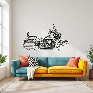 Metal Motorcycle Wall Decor - Perfect Gift for Motorcycle Enthusiasts, Unique and Durable Design for Home or Garage Decoration
