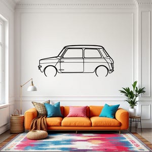 Leyland Detailed Car Collector Garage Metal Wall Decor, Gift For Him, Auto Silhouette, Car Buff Gift, Car Collector Gift, Gift Auto Lover