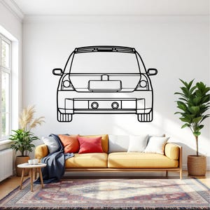 Clio 2002 Back Car  Wall Art, Metal Car Wall Decor, Gift For Car Lovers, Car Gift For Him, Car Guy Gift