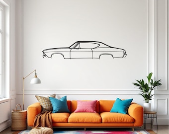 Chevelle 1968 Classic Car  Wall Art, Metal Car Wall Decor, Gift For Car Lovers, Car Gift For Him, Car Guy Gift