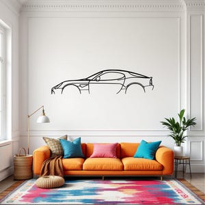 Art mural de voiture Alfa 8C, décoration murale de voiture en métal, cadeau pour les amateurs de voiture, cadeau voiture pour lui, cadeau garagiste