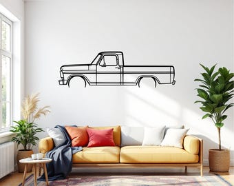 Póster de metal detallado del Ford F100 de 1969 para pared, regalo único para amantes de los coches, decoración de garaje para él, regalo para entusiastas del automovilismo, regalo de Navidad