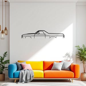 El Camino Car Silhouette Wall Art, Metal Car Wall Decor, Gift For Car Lovers, Car Gift For Him, Car Guy Gift