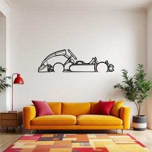 Jun*ior K*art Classic Silhouette Metal Wall Art | Car Guy Gift | Car Decor | Gift For Car Lovers | Metal Car Wall Decor |Birthday Gifts