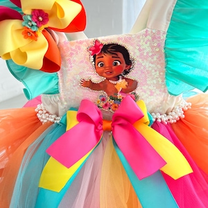 Custom Hawaiian Tulle Romper Tutu – Baby Girl Birthday Outfit Moana inspired outfit