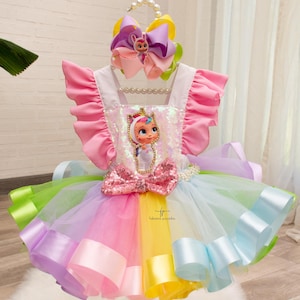 cocomelon theme birthday dress Off White Cocomelon Theme Birthday Gown Baby Girl