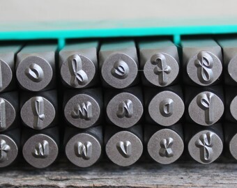 SALE-Jenna Sue Font Metal Stamp Set- 6mm (1/4)LARGE - Lowercase-Metal Supply Chick-Steel Stamps for Metal