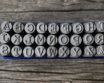 Metal Alphabet Stamp Set -Metal Stamping Kit in "Typewriter" Font 6mm (1/4)LARGE - Uppercase- Metal Supply Chick-Steel Stamps for Metal