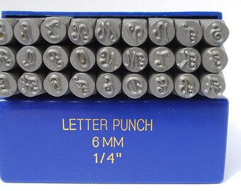 Uppercase Monogram Font in 6 MM-LARGE - Steel Stamps for Metal -Personalized Jewelry-Monogram Style or Script 1/4 inch