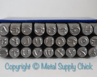 6 mm Dotz Font-Uppercase 1/4 inch -Metal Alphabet Set for Metal Stamping-Lucy Ann Style