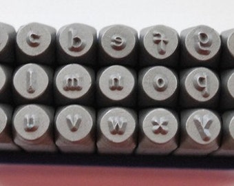 Single Letter-Comic Font 3mm-Lowercase-Metal Stamp Set-Alphabet Set