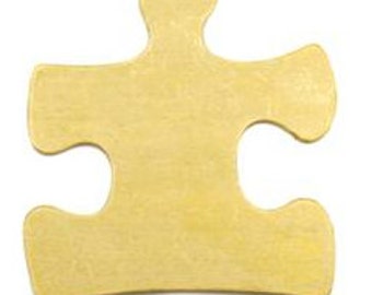 Brass Puzzle Piece Stamping Blank- Approx. - 1 1/4 inch 24g. You get 6