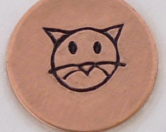 Cat Face Design Stamp-Measures approx 5 mm-Design Stamp-Metal Stamping Supplies for Personalized Jewelry