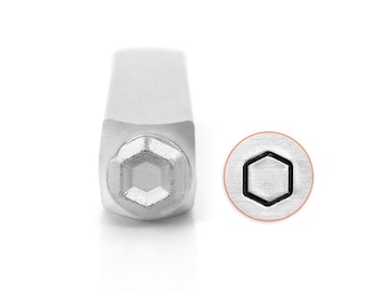 Hexagon  Outline Metal Stamp- Design Stamp-ImpressArt 6mm Steel Stamps-Metal Stamping Tool-Metal Supply Chick