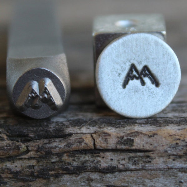 Mountains-Metal Stamp-5mm Size-Steel Stamp-New Metal Design Stamps-by Metal Supply Chick