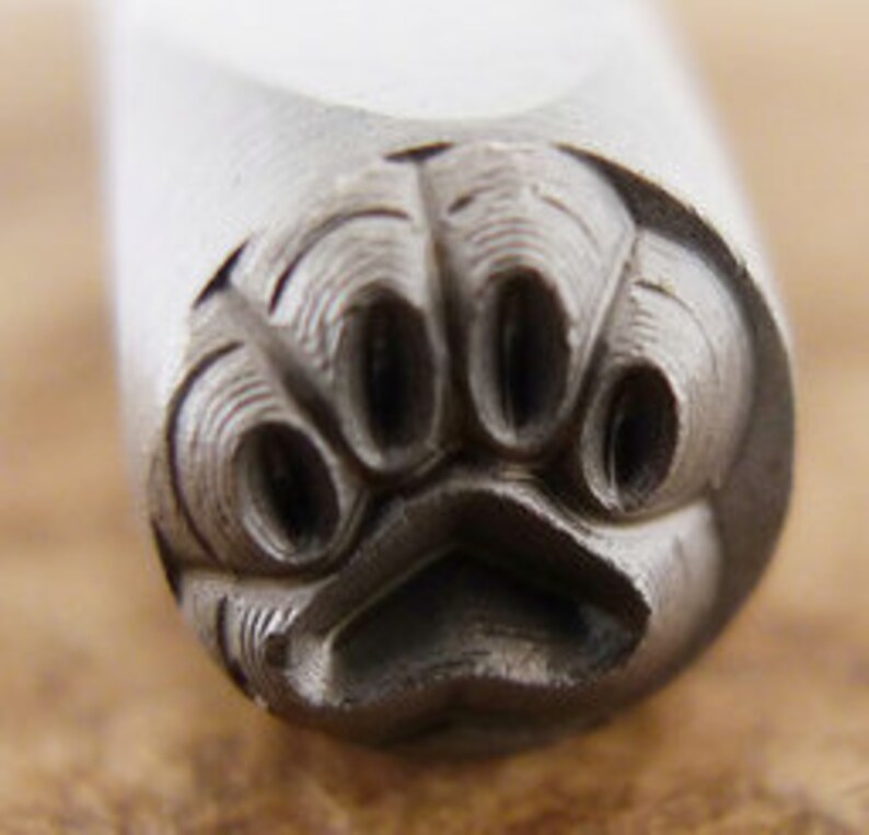 Paw Print Stampmeasures Approx 6mm Metal Design Stampmetal Etsy