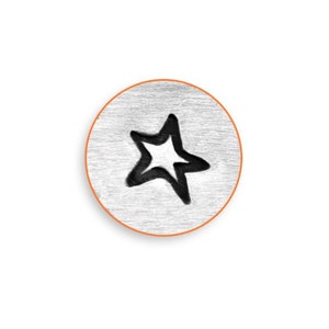 Angled Star Outline Stamp ImpressArt-6 mm Metal Design Stamp-Steel Stamp-Metal Supply Chick