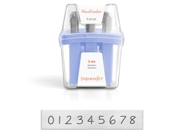 Heartbreaker Font Number Set ImpressArt 3mm-Metal Stamp Set-Metal Alphabet Set-Metal Supply ChickSC1238A-3mm