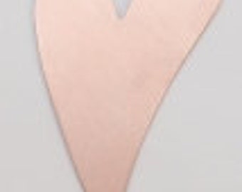 Large Stamping Blank Funky Heart Copper 24ga- 1.75" x 1.5 inch  - PK/6- For your personalized Jewelry Needs- MET-535.05