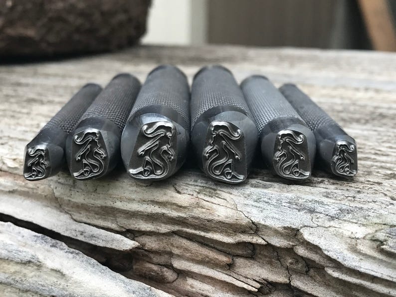 Mermaid Metal Stamp-Steel Stamp-Advantage Series-58 in Right Facing-Will Work on Harder Metals-Custom Stamp-Metal Supply Chick 15mm image