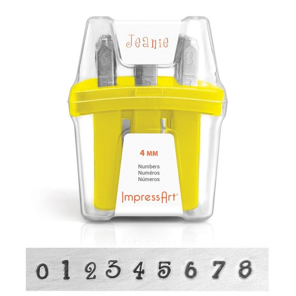 Metal Stamp Set in "Jeanie" font   by Impressart-4mm Numbers Metal Stamp Set-Metal Number Set-Metal Supply Chick
