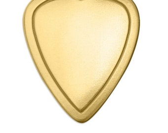 Brass Stamping Blank-Border Guitar Pick Impressart 1.25 (1 1/4) inch 18g Metal Stamping Supplies by Metal Supply Chick-3 Pack