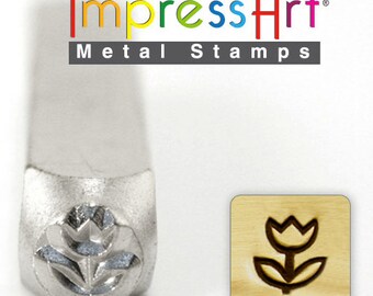 Tulip Metal Stamp ImpressArt- 6 mm  Metal Design Stamp-Perfect for Your Hand Stamping Needs-Steel Stamps