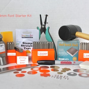 Metal Stamping Kit-Beginners Stamping Kit-Bridgette Impressart Font Set-Includes-Letter Sets Upper and Lower/Numbers